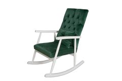 Asedia Trend Schommelstoel Gestoffeerd, Groen & Wit