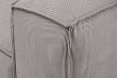 Frid Ruffelfluwelen 3-Zitsbank, Grijs