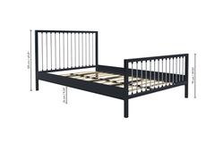 Breeze Metalen Bedframe, 180x200 cm, Zwart en Grijs