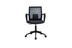 Sancak Office Mesh Lederen Bekleding Bureaustoel Met Metalen Poten, Zwart