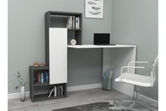 Obwalden Study Desk, White & Grey