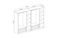 Medway Kledingkast met 6 Deuren en 4 Lades, Wit