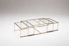 Sky Transparent Glass Coffee Table, Gold