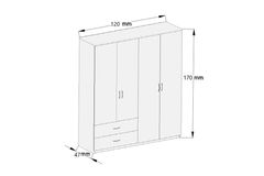 Nova Kledingkast met 4 Deuren, Wit