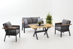 Capella Dubbele Tuinloungeset, Antraciet