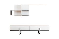 Line TV-Meubel, Wit & Zwart