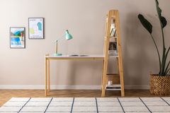 Noma Study Desk with Bookcase, Light Wood