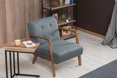 Cinque Terre Fauteuil, met print, Blauw