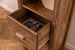 Ranch Boekenrek met Lades, 4 Rekken, Walnoot