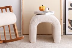 Junia Nu Poef Gestreept, Wit