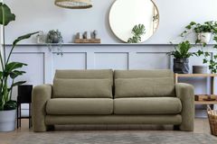 Lilly Ruffelfluwelen 3-Zitsbank, Groen