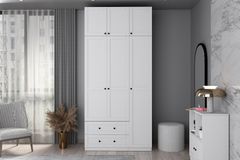 Bryone 3 Door Wardrobe with 2 Drawers, White
