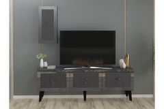 Bare Tv-Meubel, Antraciet Zilver