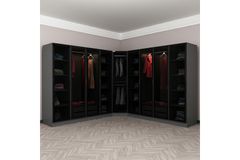 Minar Kale Kledingkast, 9 Gerookt, Met Deuren, Antraciet