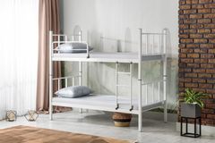 Hadrien Metalen Stapelbed, 90x190 cm, Wit