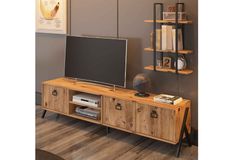 Yanke TV-Meubel met Rekken, 180 cm, Pijnboom