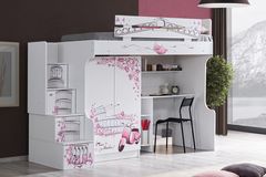 Pisa Stapelbed met Kledingkast & Bureau, 90x190 cm