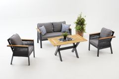 Capella Dubbele Tuinloungeset, Antraciet