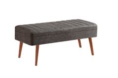 Vina Opbergbank Gestoffeerd, Walnoot & Antraciet