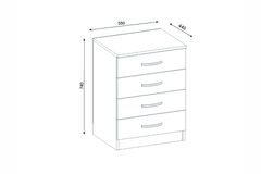 Diva 4 Drawers Chest of Drawers, White