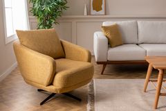 Natur Fauteuil, Mosterd (Kleurkeuze Stof In Showroom)