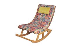 Asedia Maeve Retro Schommelstoel, Veelkleurig & Natuurlijke Kleur