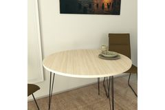 Sandalf Ronde Tafel met Metalen Poten, 90x90 cm, Eik