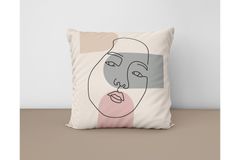 Draw Girl Face Kussensloopset, 4-delig