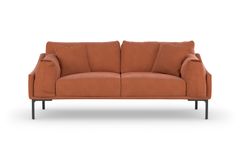 Leo Two Seater Sofa, Rust Orange