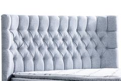 Napoli Box, Hoofdbord En Real Matras Met Pad, Lichtgrijs, 160X200