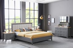 Lora Ladekast met Spiegel, Grijs