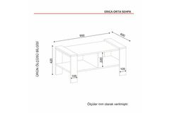 Erica Coffee Table, White & Walnut