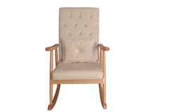 Asedia Trend Schommelstoel Gestoffeerd, Creme & Natuurlijke Kleur