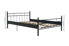 Lalas Metalen Bedframe, 90x200 cm, Zwart