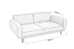 Larus 3-Zitsbank, Creme, Natuurlijke Poten