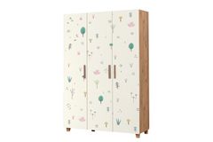 Leva Jungle Kledingkast met 3 Deuren, Pijnboom en Wit