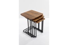 Mono C-Vormige Zettafels, 3 Stuks, Pijnboom