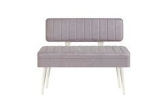 Vina Opbergbank Gestoffeerd, Wit & Lichtgrijs