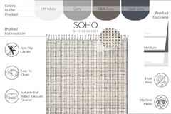 Soho Plain Rug, 160 x 230 cm, Cream