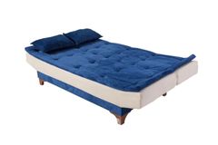 Kelly 3-Sitzer Sofa, Dunkelblau & Creme