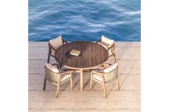 Monte Carlo Round Tuinset, 6 Zits, Creme