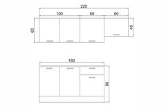 Volterra Keukenkast, 220 cm, Wit