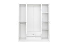 Lia 4 Door Wardrobe with 2 Drawers, White