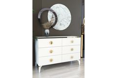 Barrstall Ladekast met 6 Lades, 120 cm, Wit