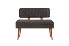 Vina Opbergbank Gestoffeerd, Walnoot & Antraciet