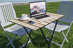 Bino Opklapbare Tuintafel, Creme