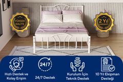 Bella Metalen Bedframe, 140x190 cm, Wit