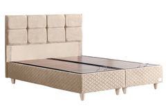 Silber Boxspringbed met Hoofdbord, 90x190 cm, Creme
