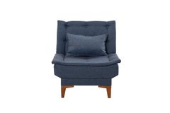 Kelly Fauteuil In Linnen Stof, Donkerblauw