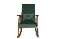 Asedia Trend Schommelstoel Gestoffeerd, Groen & Walnoot